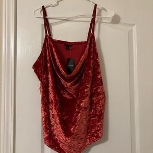 Torrid 4k velvet red cowl cami